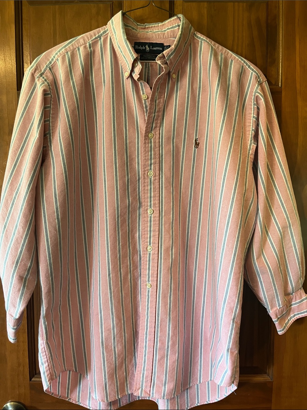 Ralph Lauren Pink, White & Blue Stripe Button-Down Shirt
